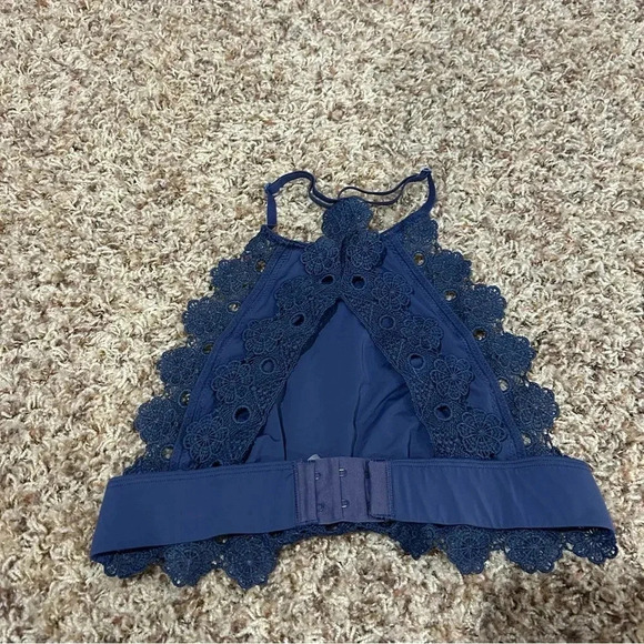 Aerie Women’s Size Small Blue Halter Lace Bralette - Picture 2 of 3